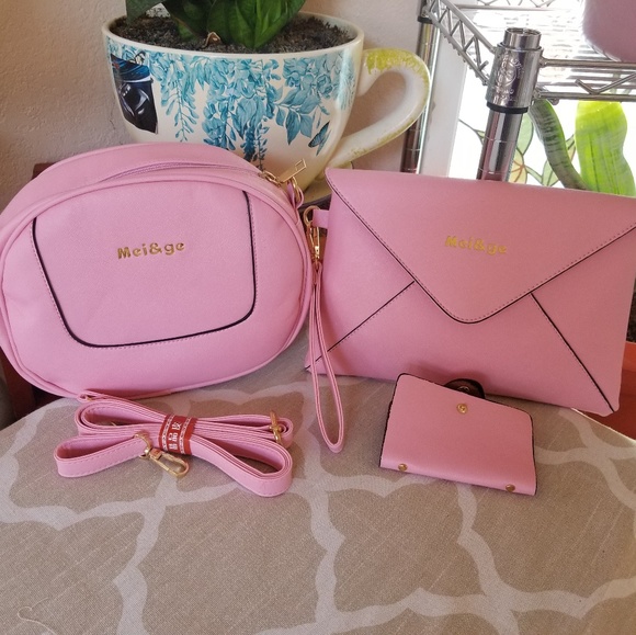 Mei&GE Handbags - Sets of 3 light pink Cross body & pouch Brand New